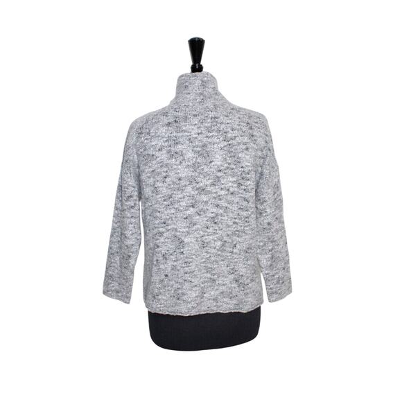 A6 Auth EILEEN FISHER Shrug Wool High Neck Knit Gray Sweater Pullover Size M - Picture 3 of 5